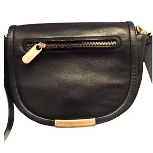 Marc by Marc Jacobs black leather flap saddle bag